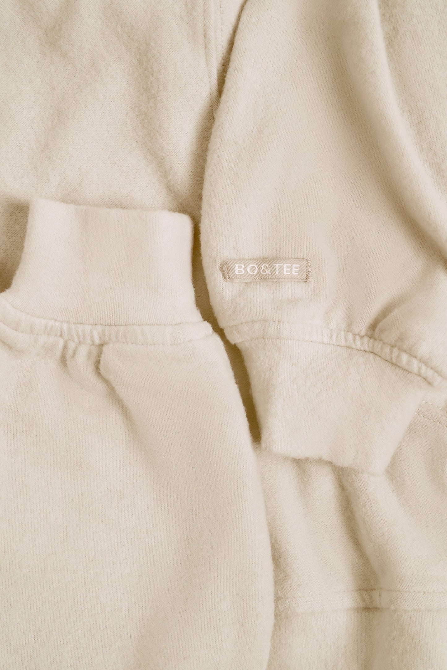 Brushed Jersey Hooded Cropped Shrug in Ecru